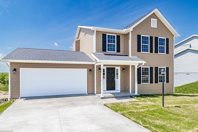 front of property featuring covered porch and a front yard