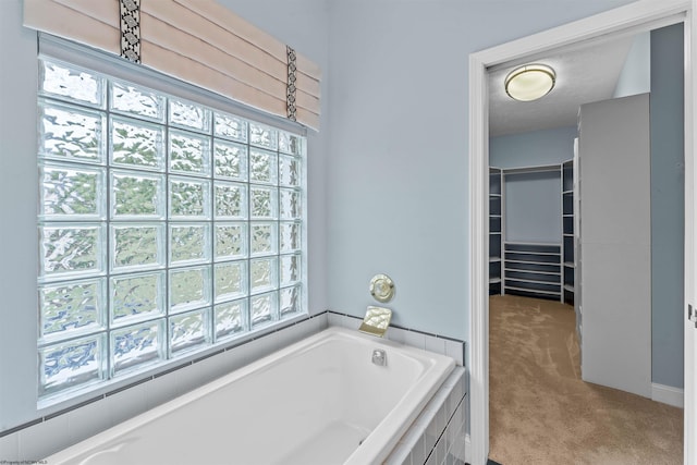 bathroom featuring a bathing tub and plenty of natural light