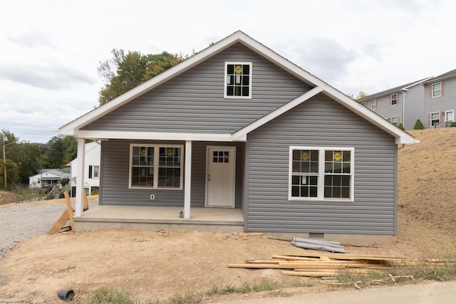 view of front of home with a porch