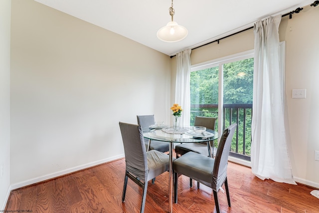 dining room with wood-type flooring