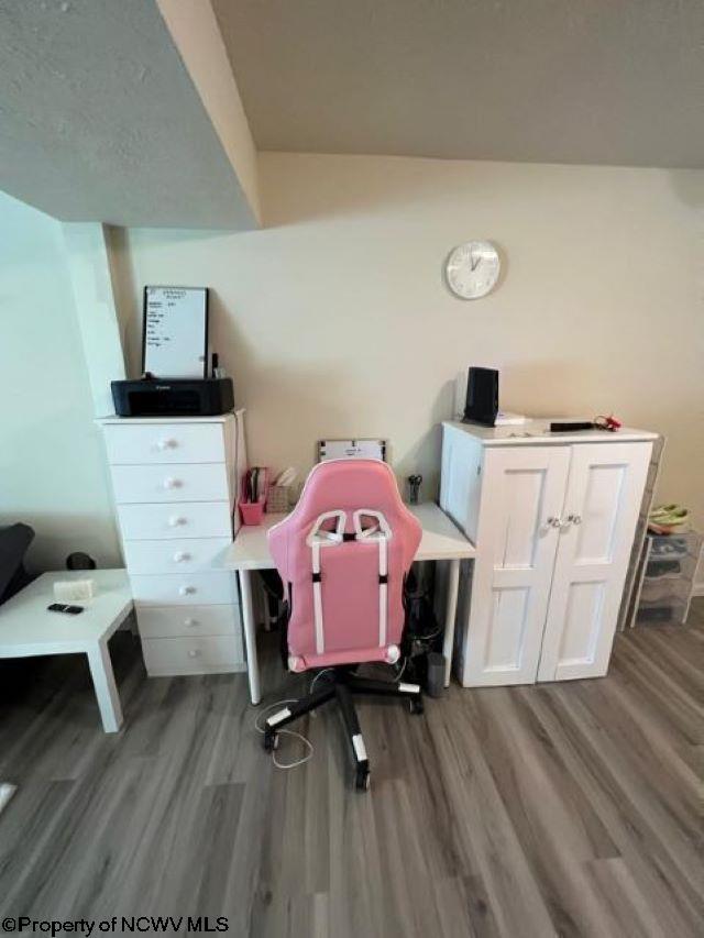 office space featuring hardwood / wood-style flooring