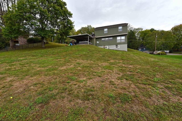 view of yard featuring a carport