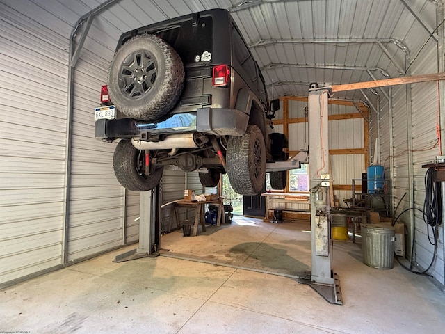 view of garage