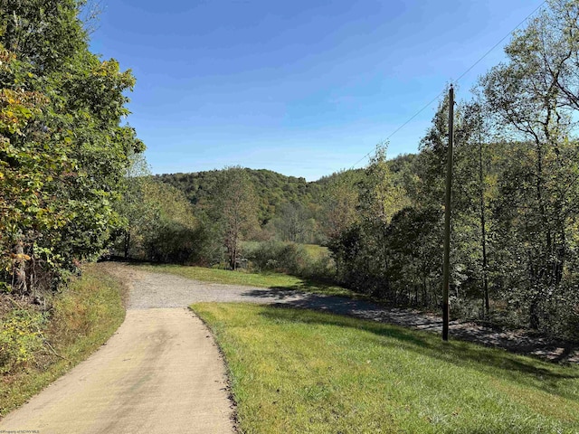 view of road featuring a mountain view