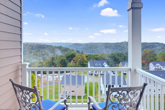 balcony with a mountain view