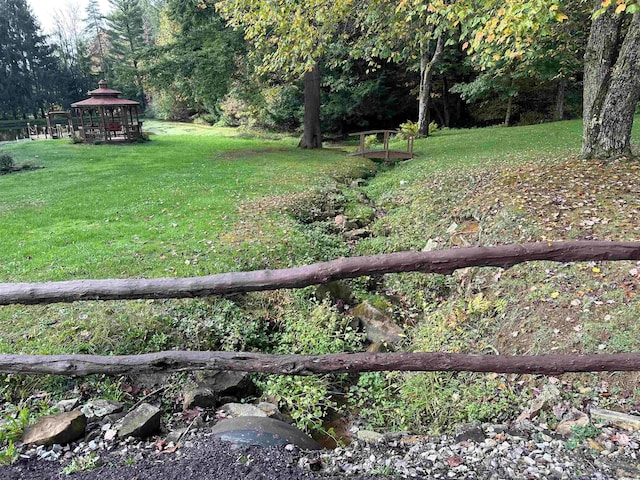 view of yard with a gazebo