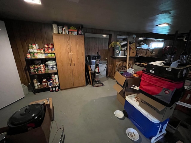 interior space with wood walls