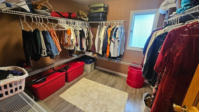 spacious closet with wood-type flooring