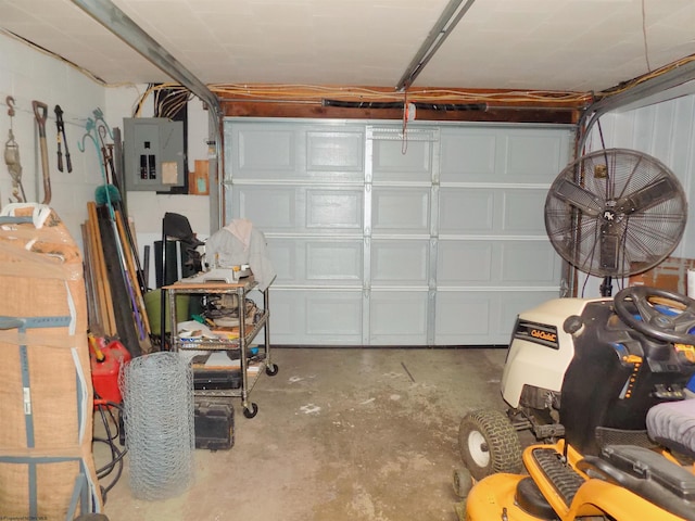 garage featuring electric panel