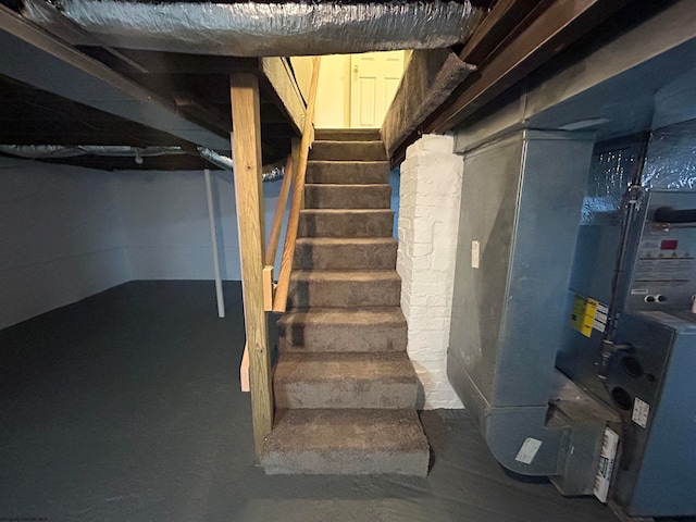 basement with heating unit