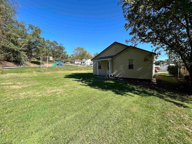 view of yard featuring a playground