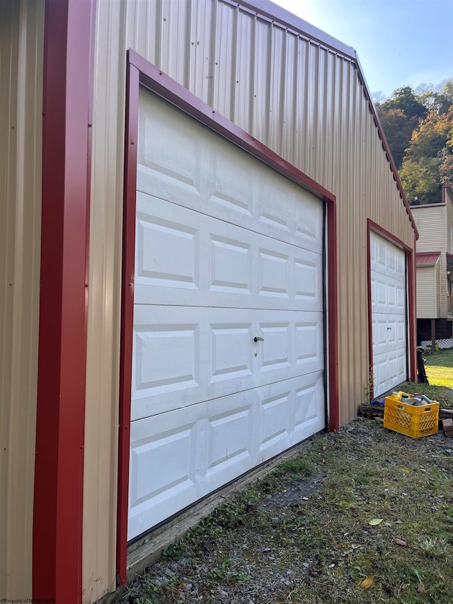 view of garage