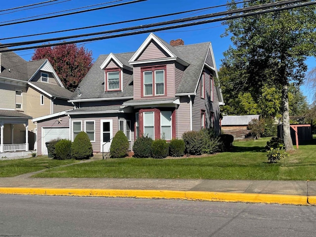 view of front facade with a front yard