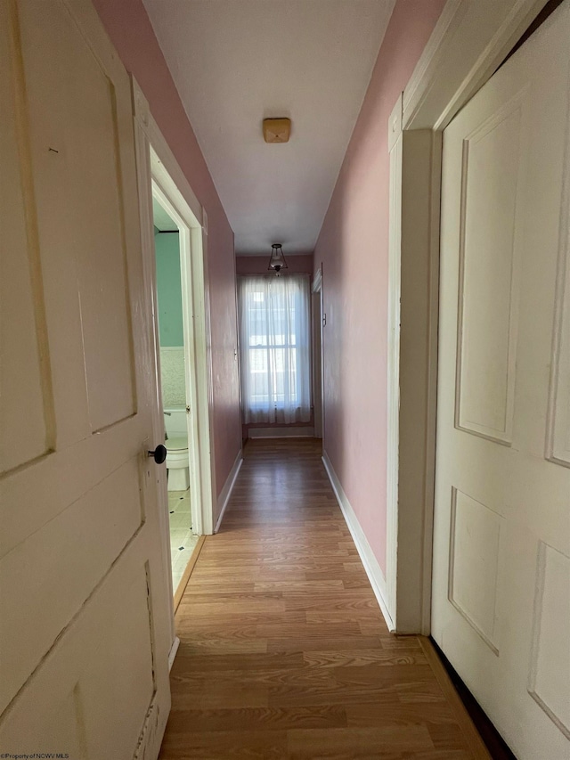 hall featuring light hardwood / wood-style flooring