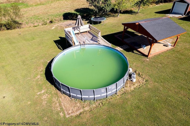 exterior space featuring a trampoline