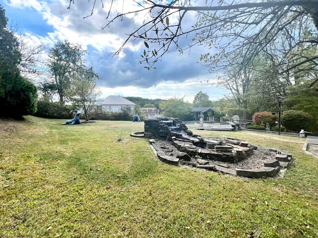 view of yard with a playground