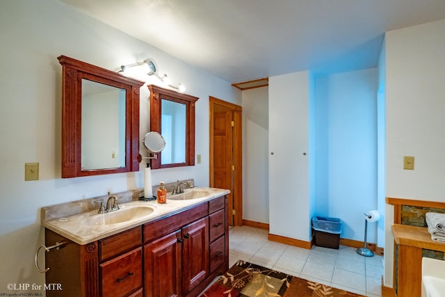 bathroom featuring vanity and tile patterned floors