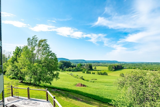 view of community featuring a rural view and a lawn