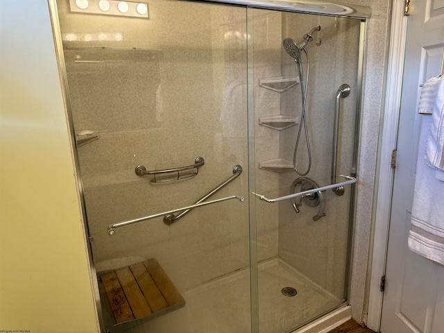 bathroom featuring walk in shower