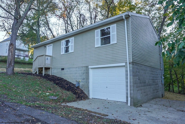 view of home's exterior featuring a garage