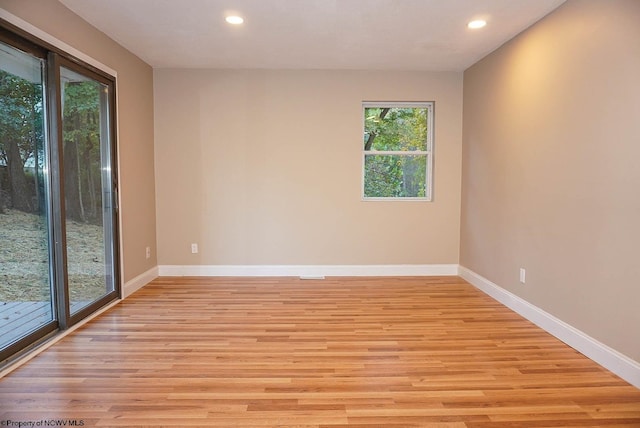 empty room featuring light hardwood / wood-style floors