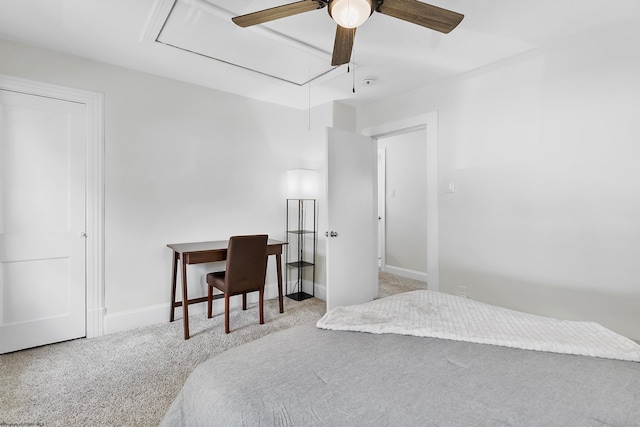 bedroom with carpet and ceiling fan