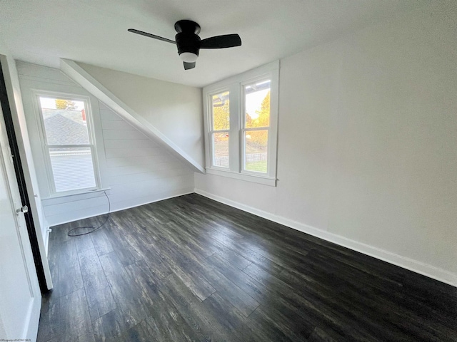 428 James St, Bridgeport, WV 26330 - bonus room with baseboards, a ceiling fan, and dark wood finished floors