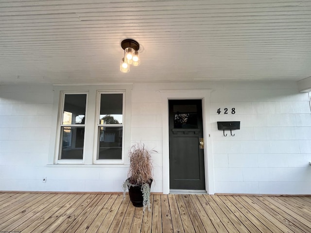 428 James St, Bridgeport, WV 26330 - property entrance with concrete block siding