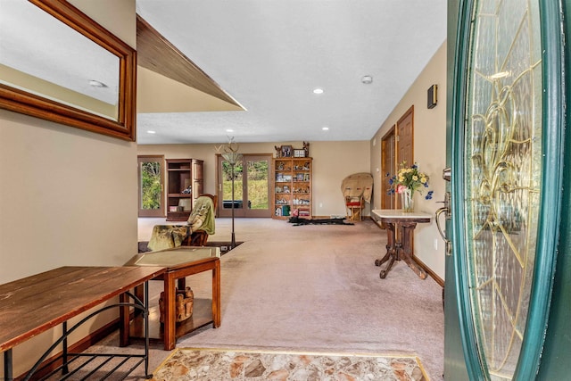 view of carpeted entryway