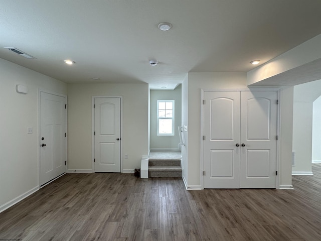 interior space featuring wood-type flooring