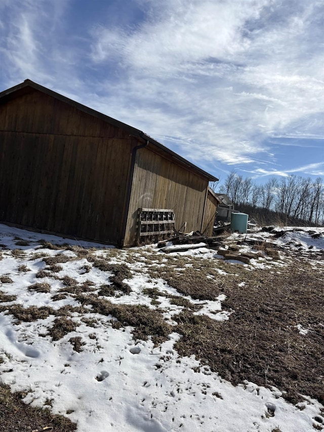 view of snow covered structure