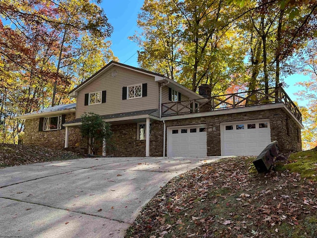 front of property featuring a garage