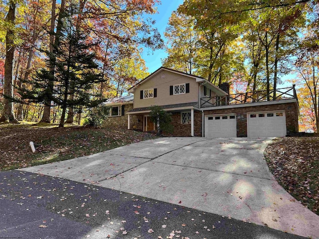 view of property featuring a garage