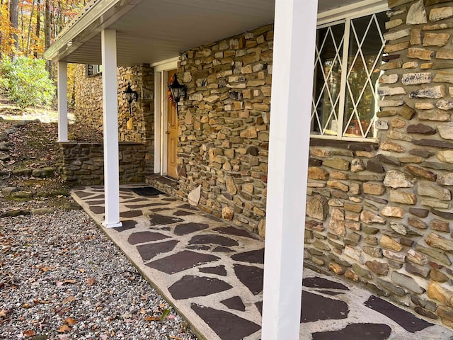 view of patio featuring a porch