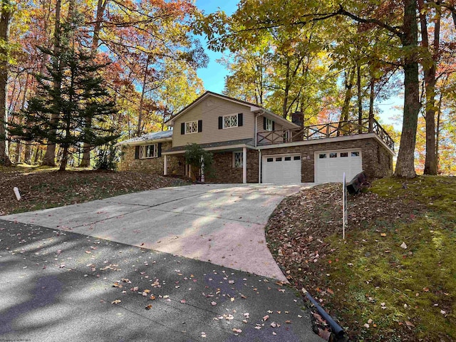 view of front of house with a garage