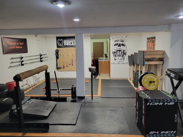 view of workout area