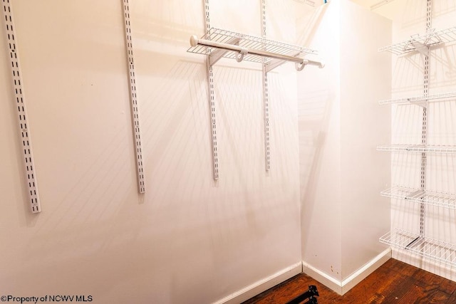 spacious closet featuring hardwood / wood-style floors