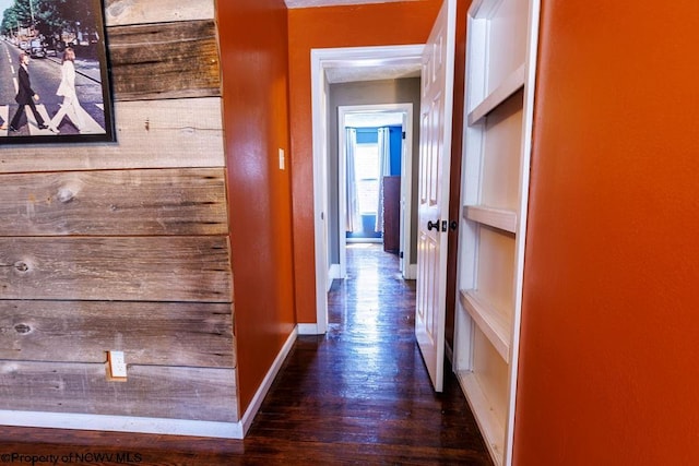 hall featuring dark hardwood / wood-style floors