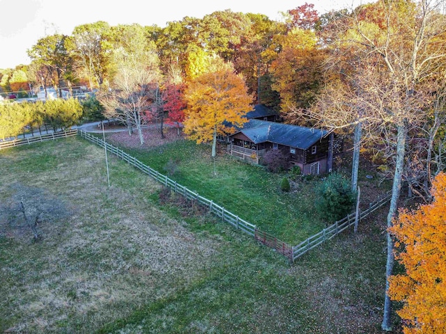 aerial view with a rural view