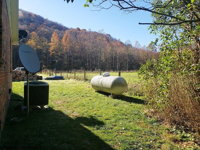 view of yard featuring a mountain view