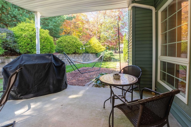 view of patio / terrace with a grill