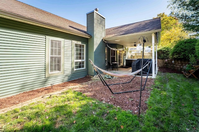 view of yard with a patio area