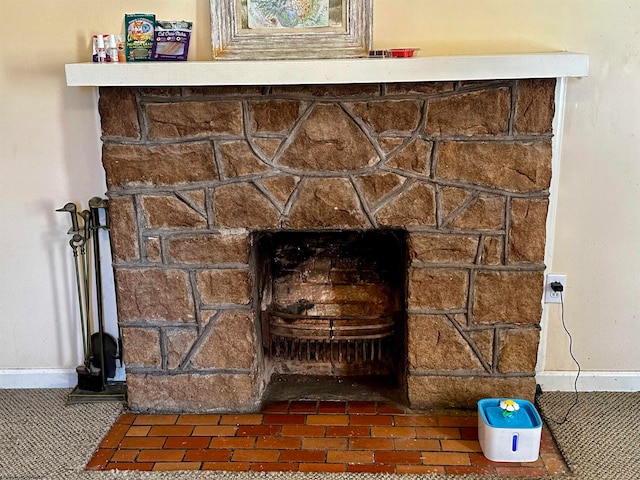 room details with a fireplace