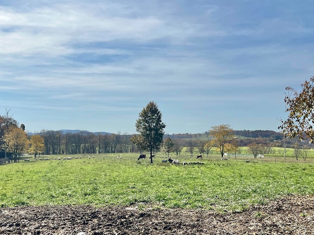 view of mountain feature with a rural view