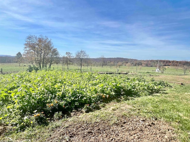 exterior space with a rural view