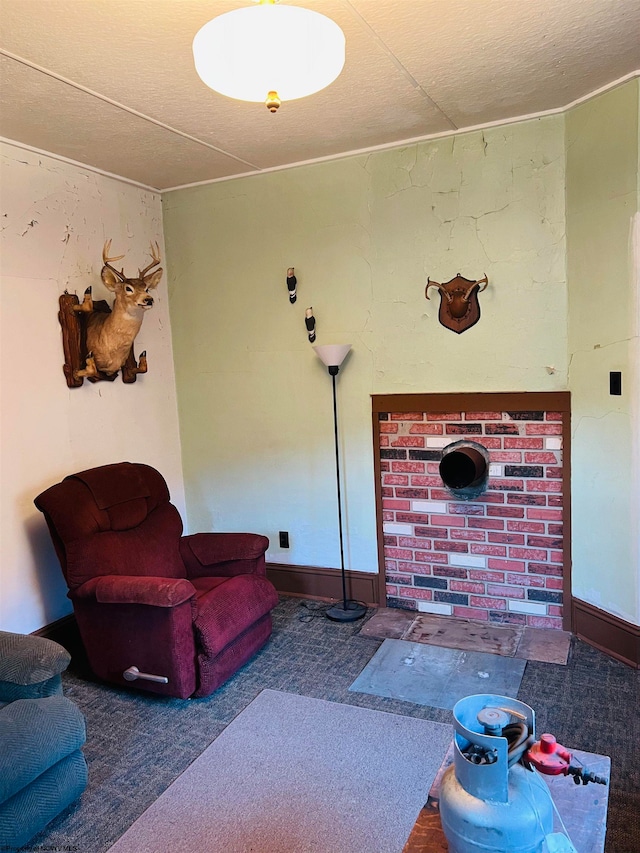 living room with carpet floors