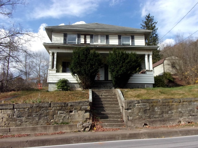 view of front of house featuring covered porch