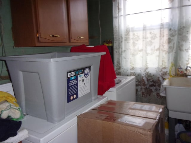 193 E Main St, Salem, WV 26426 - laundry room featuring cabinet space and washing machine and dryer