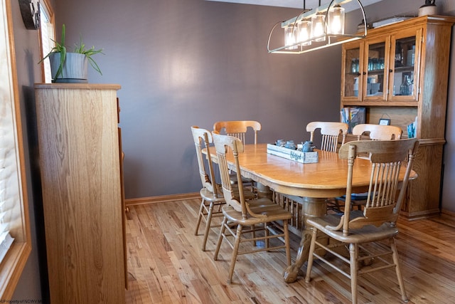 dining area featuring light hardwood / wood-style flooring