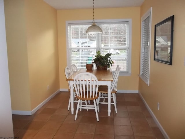 view of tiled dining area